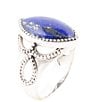 Color:Lapis/Silver - Image 1 - Sterling Silver and Lapis Cocktail Statement Ring