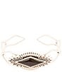 Barse Sterling Silver and Midnight Onyx Cuff Bracelet, Color:Onyx/Silver - Image 2