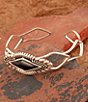 Barse Sterling Silver and Midnight Onyx Cuff Bracelet, Color:Onyx/Silver - Image 4