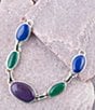 Color:Multi - Image 3 - Sterling Silver and Multi Lapis Genuine Stone Collar Necklace