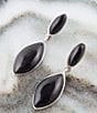 Color:Onyx/Silver - Image 2 - Sterling Silver and Onyx Genuine Stone Drop Earrings