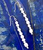 Color:Silver/Pearl - Image 2 - Sterling Silver and Pearl Linear Earrings
