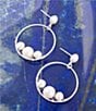Color:Silver - Image 2 - Sterling Silver and Pearl Orbital Earrings