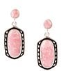 Color:Silver - Image 1 - Sterling Silver and Rhodonite Drop Earrings