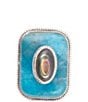 Barse Sterling Silver, Genuine Apatite and Abalone Statement Ring - Image 2