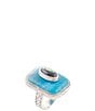 Barse Sterling Silver, Genuine Apatite and Abalone Statement Ring - Image 1