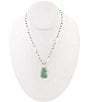 Color:Silver/Turquoise - Image 1 - Sterling Silver, Genuine Turquoise & Pearl Short Pendant Necklace