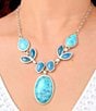 Barse Seaside Sterling Silver Turquoise and Apatite Statement Necklace - Image 3