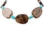 Barse Stone River Golden, Agate And Turquoise Magnesite Collar Necklace - Image 2