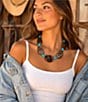 Barse Stone River Golden, Agate And Turquoise Magnesite Collar Necklace - Image 3
