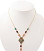 Barse Sundown Trail Golden and Genuine Stone Y Necklace - Image 1