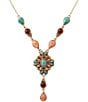 Barse Sundown Trail Golden and Genuine Stone Y Necklace - Image 2