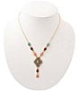 Barse Sundown Trail Golden and Genuine Stone Y Necklace - Image 2