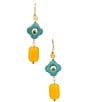 Barse Sunlit Oasis Genuine Stone Linear Earrings - Image 1