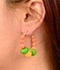Barse Sunset Bazaar Genuine Stone Beaded Hoop Earrings - Image 3