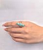 Barse Trio Silver And Genuine Turquoise Statement Ring - Image 3