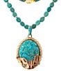 Barse Cowboy Cactus Turquoise Statement Beaded Short Pendant Necklace - Image 2