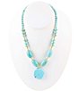 Color:Magnesite/Gold - Image 1 - Turquoise Magnesite Genuine Stone Pendant Necklace