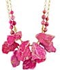 Color:Pink - Image 2 - Two Row Fuchsia Jasper Genuine Stone Statement Necklace