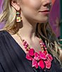 Color:Pink - Image 3 - Two Row Fuchsia Jasper Genuine Stone Statement Necklace