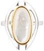 Color:Mother of Pearl - Image 2 - Two Tone Sterling Silver Statement Ring