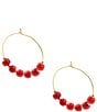 Barse Valentina Coral Beaded Hoop Earrings - Image 1