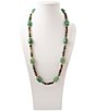 Barse Verdant Glow Golden and Agate Beaded Long Strand Necklace - Image 1