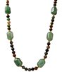 Barse Verdant Glow Golden and Agate Beaded Long Strand Necklace - Image 2