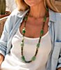 Barse Verdant Glow Golden and Agate Beaded Long Strand Necklace - Image 3