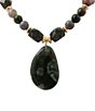 Barse Verdant Glow Golden and Agate Short Beaded Pendant Necklace - Image 2