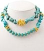 Barse Wild Sky Golden and Magnesite Stone Statement Necklace - Image 1