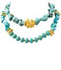 Barse Wild Sky Golden and Magnesite Stone Statement Necklace - Image 2