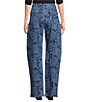 Bayeas Denim Tonal Paisley Print High Rise Barrel Leg Full Length Jeans - Image 2