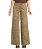 Bayeas Leopard Print Stretch Denim Mid Rise Straight Leg Jeans, Color:Leopard - Image 1