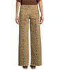 Bayeas Leopard Print Stretch Denim Mid Rise Straight Leg Jeans, Color:Leopard - Image 2