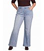 Bayeas Plus Size Sequin Embellished Denim Wide Leg Jeans - Image 1