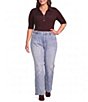 Bayeas Plus Size Sequin Embellished Denim Wide Leg Jeans - Image 3