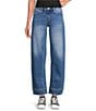 Bayeas Stretch Denim Barrel Leg Ankle Length Jeans, Color:Medium Blue - Image 1