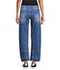 Bayeas Stretch Denim Barrel Leg Ankle Length Jeans, Color:Medium Blue - Image 2