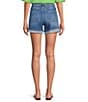 Bayeas Stretch Denim High Rise Cuff Hem Shorts - Image 2
