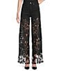 Bayeas Stretch Denim High Rise Lace Embellished Wide Leg Ankle Jeans - Image 5