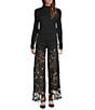 Bayeas Stretch Denim High Rise Lace Embellished Wide Leg Ankle Jeans - Image 3