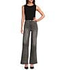 Bayeas Stretch Denim Leopard Print Wide Leg Jeans, Color:Black Leopard - Image 3