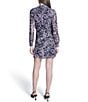 BCBG Chiffon Floral Mock Neck Ruffle Front Mini Dress - Image 2