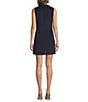 BCBG Contrast Bow Scuba Crepe Sleeveless Shift Dress, Color:Deep Navy - Image 5