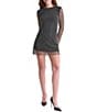 BCBG Crystal Beaded Mesh Mini Dress - Image 1