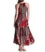 BCBG Halter Chiffon Patchwork Midi Dress - Image 2