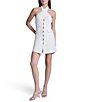 BCBG Halter Neck Button Front Scuba Crepe Mini Dress - Image 1