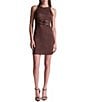 BCBG Halter Suede Bow Front Mini Dress - Image 1