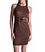 BCBG Halter Suede Bow Front Mini Dress - Image 4